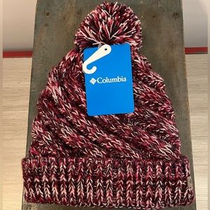 Columbia “Bundle Up” Pink Youth Winter Pom Pom Beanie NWT